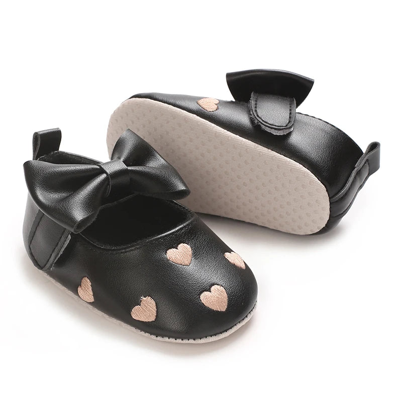 PU Love Embellished Baby Shoes