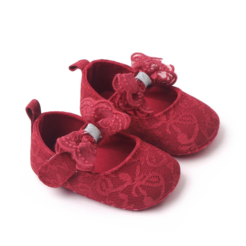 Baby Soft Cotton Shoes Beautiful Lace Bowknot