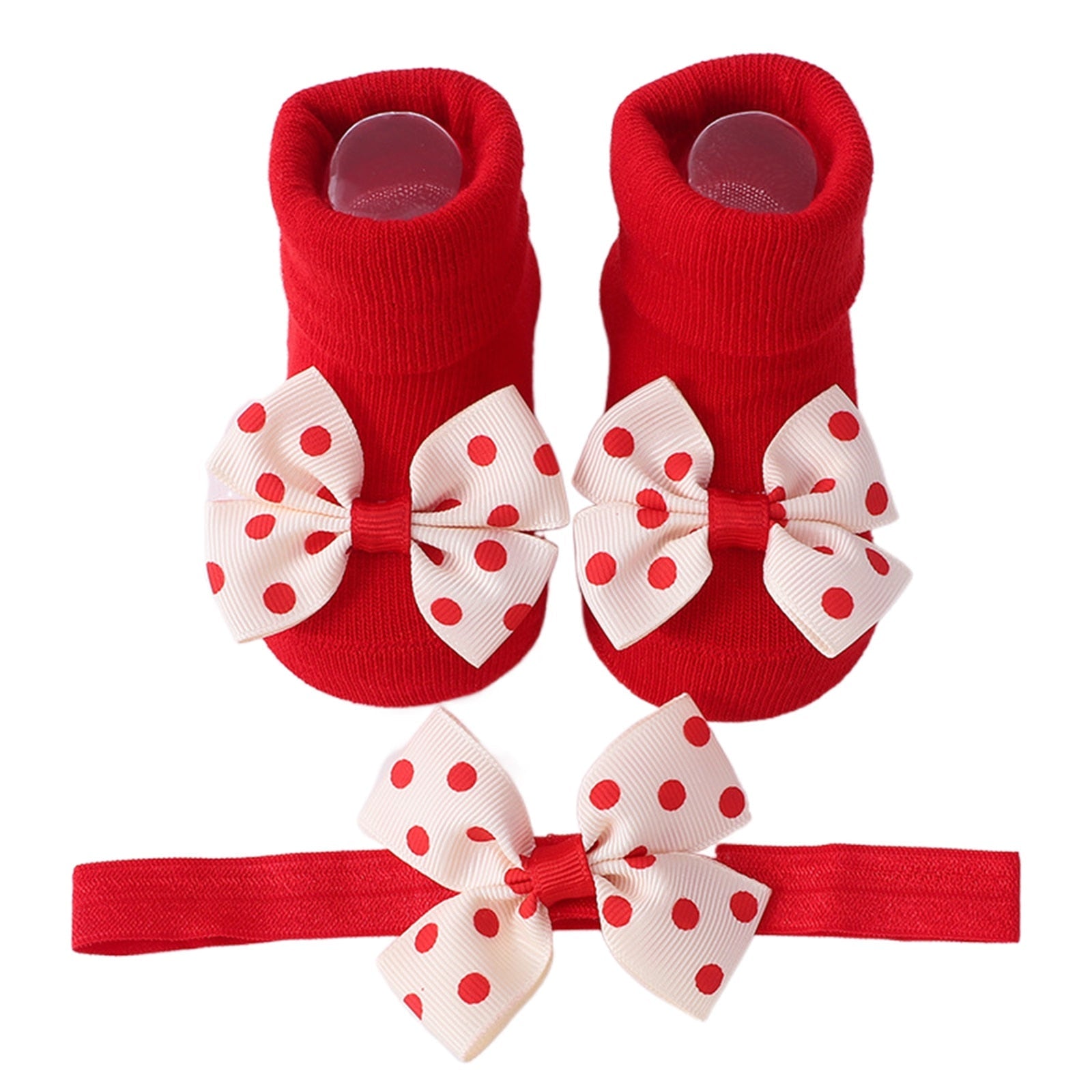 Calzino antiscivolo in pizzo per bambini + fascia per capelli