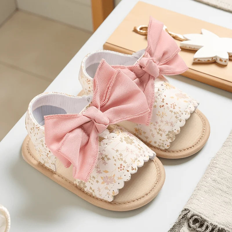 Infant Pre-Walker Shoes 0-1Year Baby Girls Bow Sandals