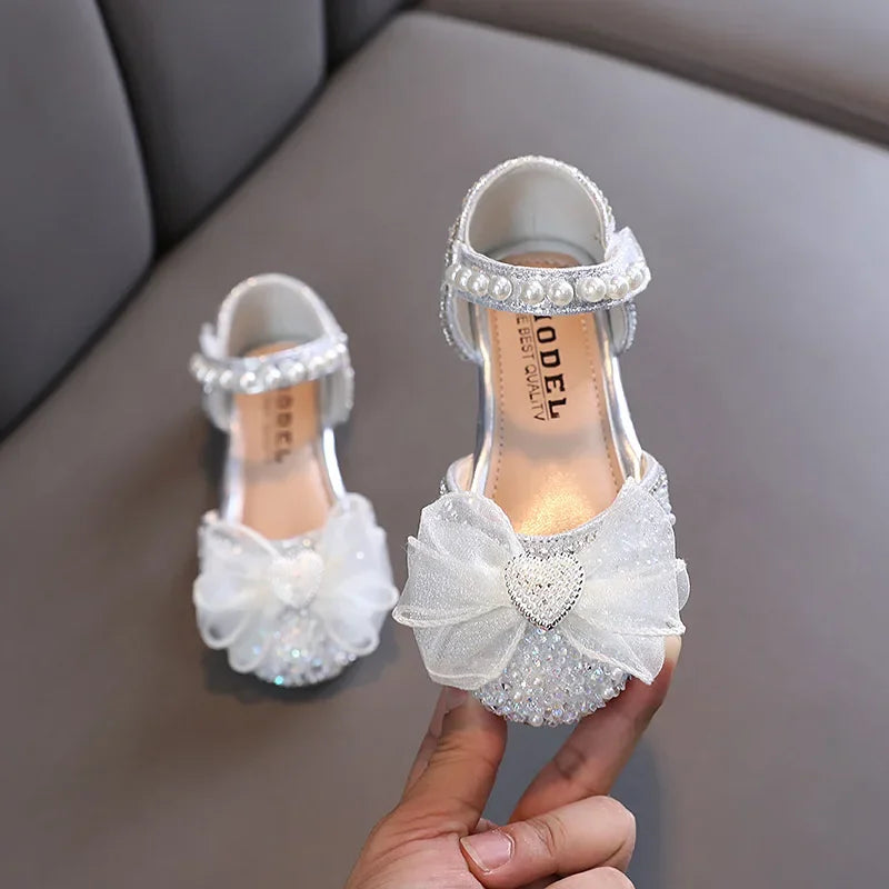 New Rhinestone Bow Wedding Princess Girls Sandal