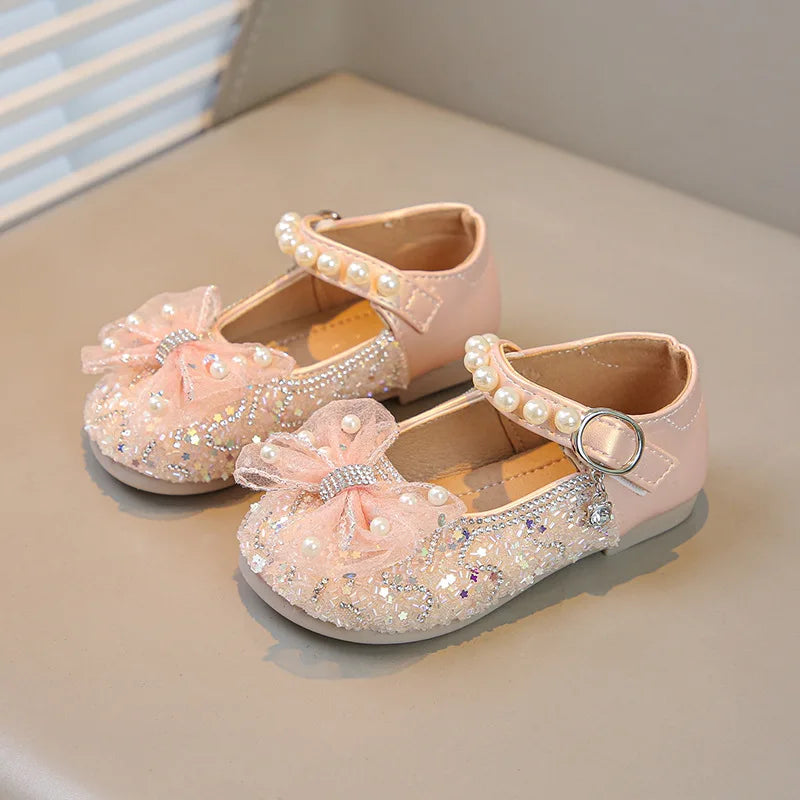 Girls Leather Shoes Round Toe Soft Sole