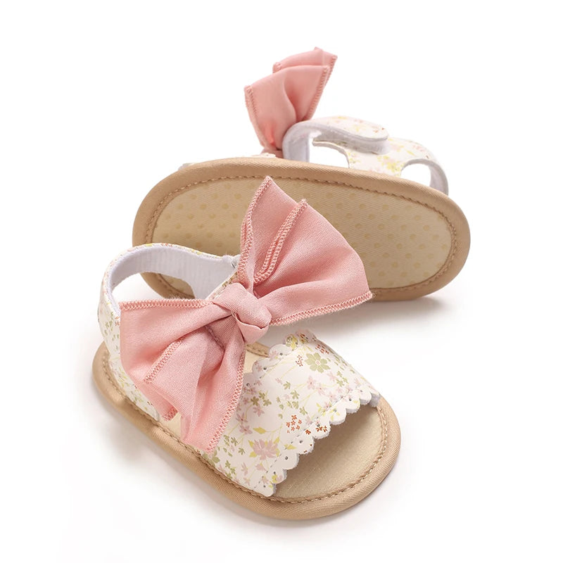 Infant Pre-Walker Shoes 0-1Year Baby Girls Bow Sandals