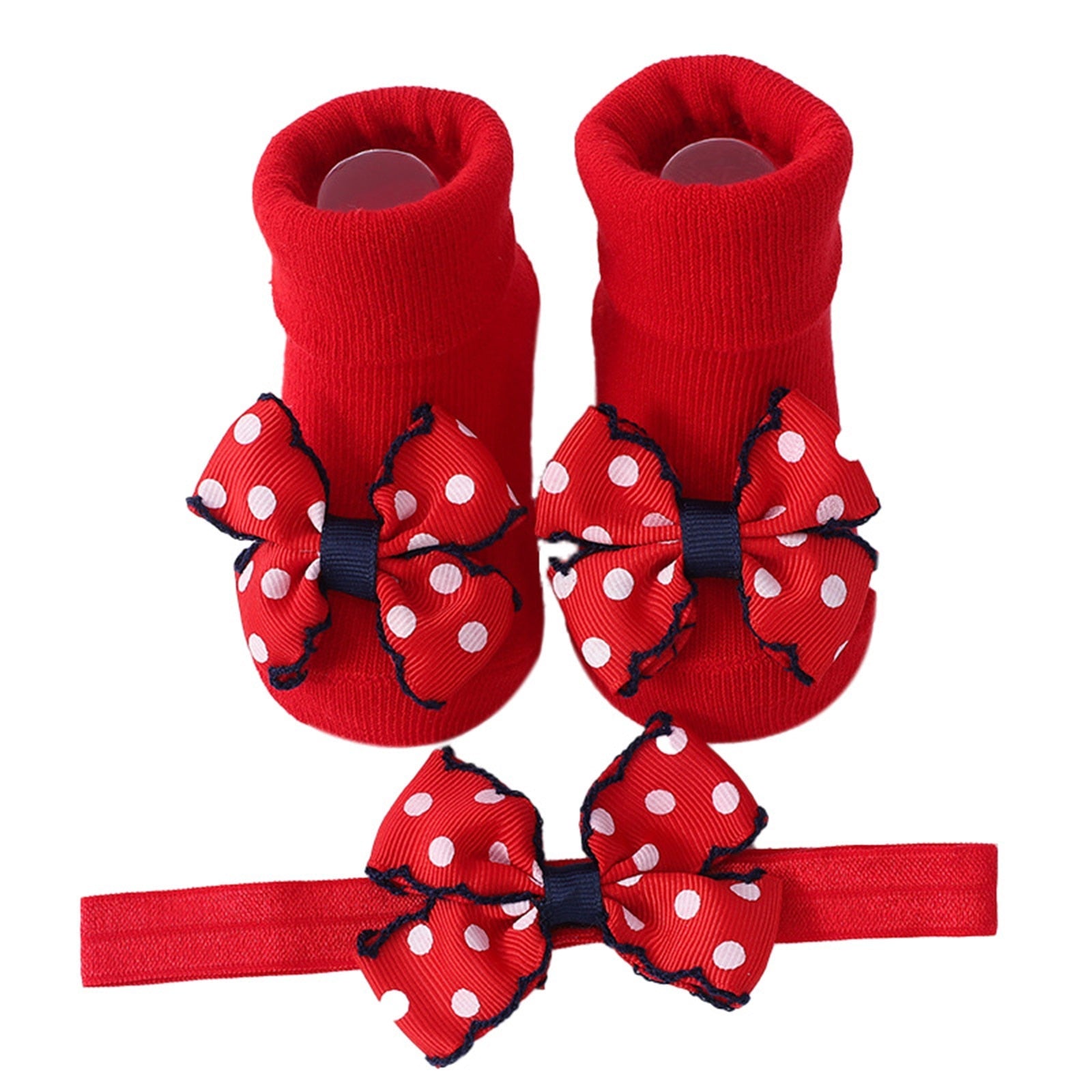 Calzino antiscivolo in pizzo per bambini + fascia per capelli