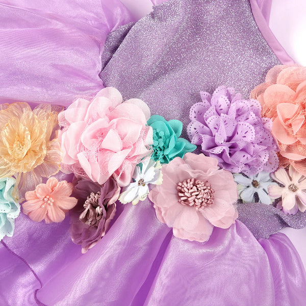 Purple Flower Children's Party Dress