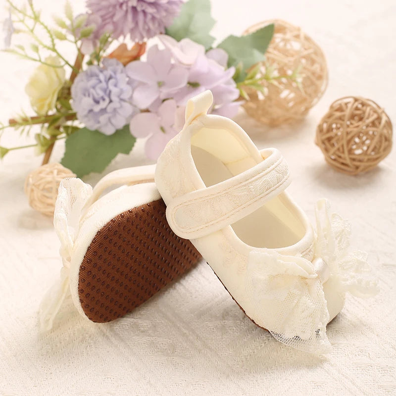 Baby Shoes 0-18 Months Female Baby Bow Soft Bottom Princess Shoes