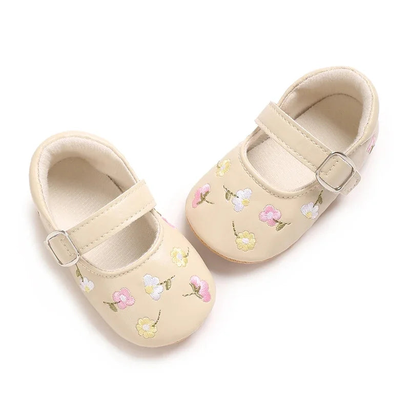 Baby Girls Shoes Floral Embroidery Princess Shoes