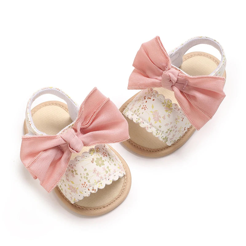 Infant Pre-Walker Shoes 0-1Year Baby Girls Bow Sandals