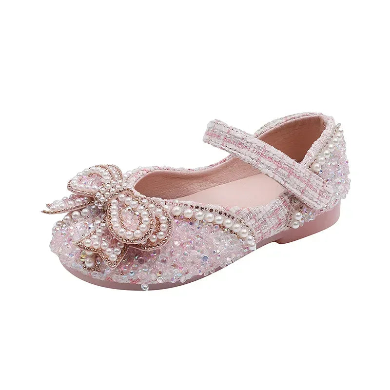 Kids Girls Sandals Fashion Sequins Rhinestone Bow