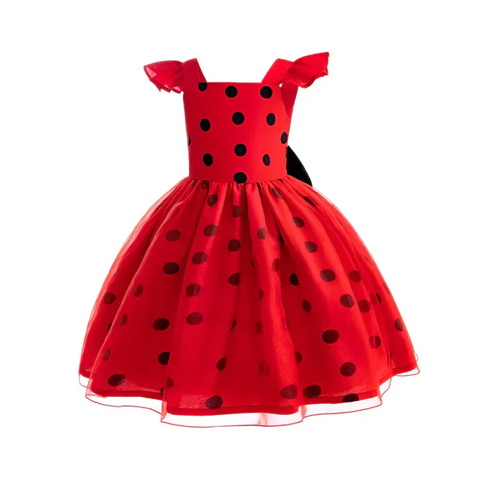 Red Children's Dress with Black