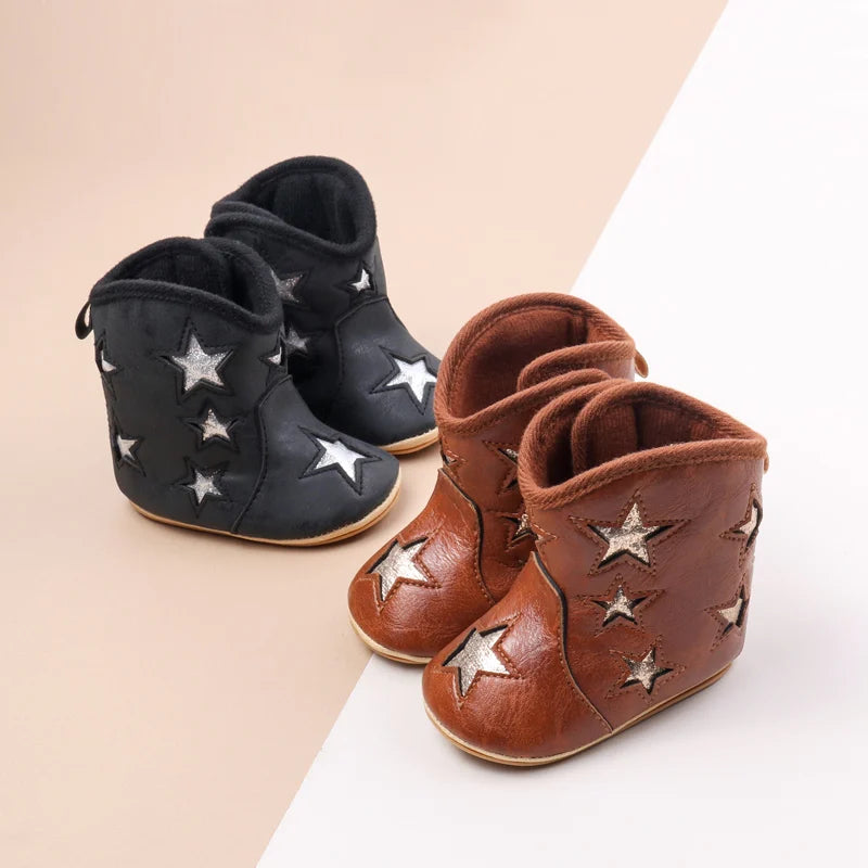 Star Pattern Baby Short Boots