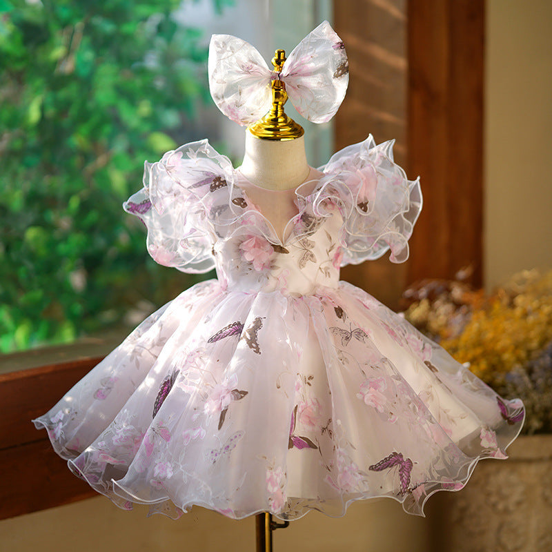Vestito da festa per bambina con farfalla vaporosa