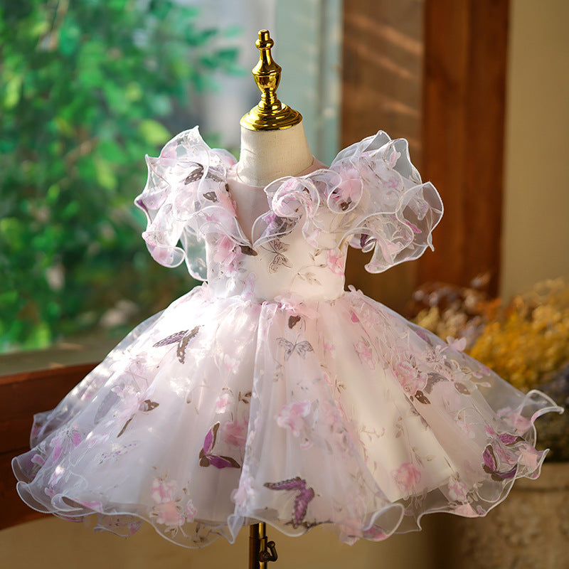Vestito da festa per bambina con farfalla vaporosa