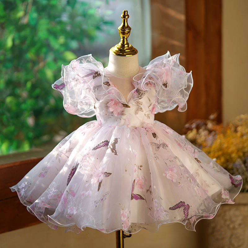 Vestito da festa per bambina con farfalla vaporosa