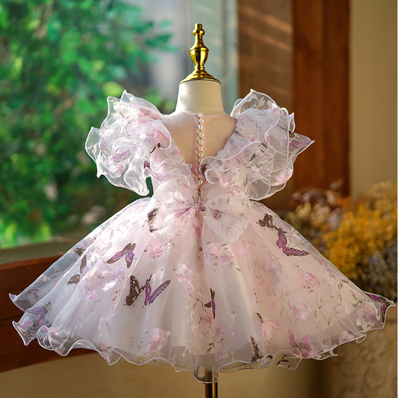 Vestito da festa per bambina con farfalla vaporosa