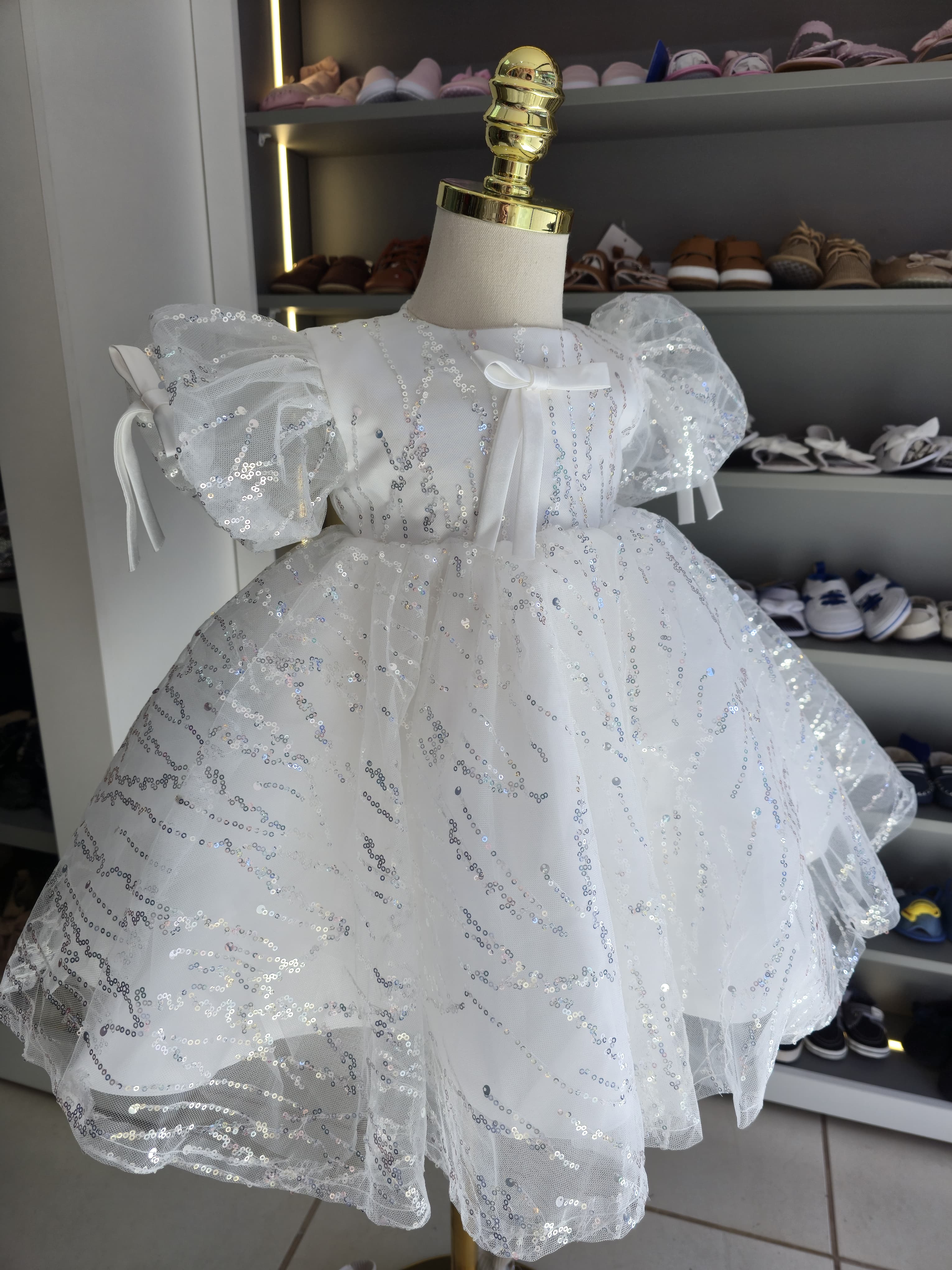 Shiny Children's Dress with Bow