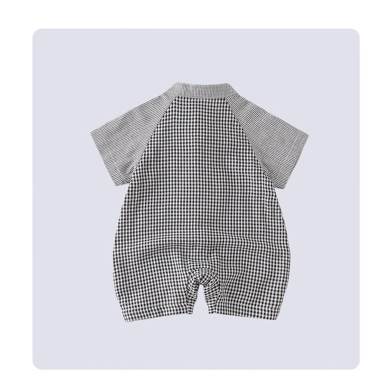 Black Checkered Baby Romper
