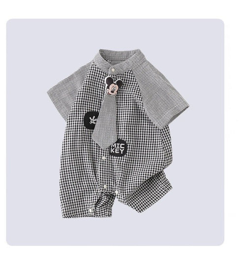 Black Checkered Baby Romper