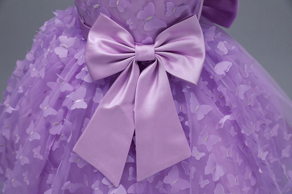 Children's Dress with Butterflies and Bow