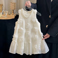 Beige Flower Children's Dress