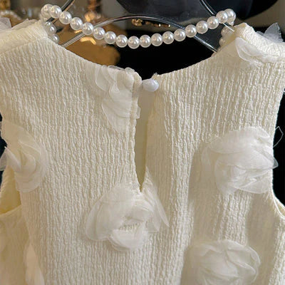 Beige Flower Children's Dress