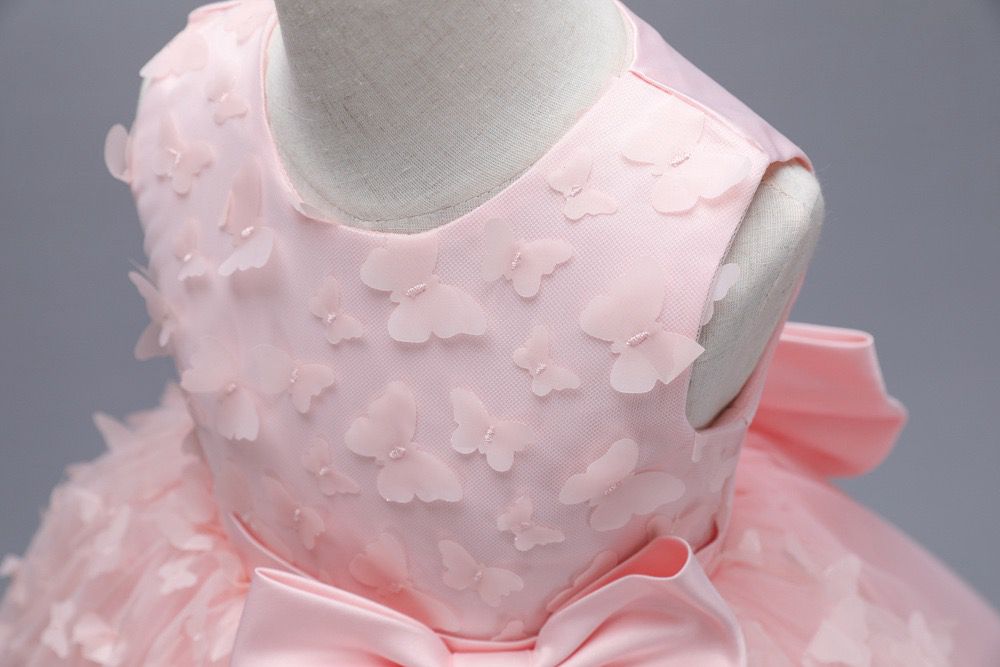 Children's Dress with Butterflies and Bow
