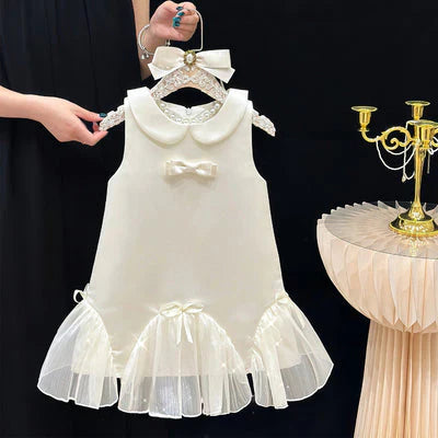 Children's Dress with Collar and Bows